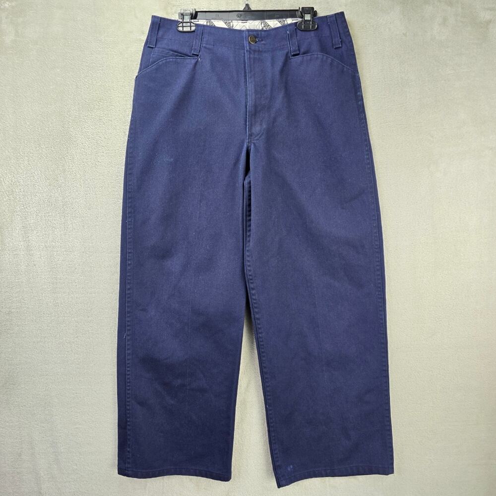 Vintage Ben Davis Gorilla Cut Pants Mens 34 (Fits 32x29) Blue Baggy Wide Leg